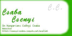 csaba csenyi business card
